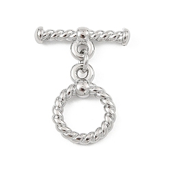 Plaqué Platine Véritable Fermoirs à bascule en laiton shegrace, bague rotative, sans cadmium et sans nickel et sans plomb, plaqué longue durée, Platine plaqué, 20mm, anneau: 13.5x10x3 mm, Trou: 1.5mm, bar: 6x16x3 mm, Trou: 1.6mm