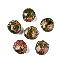 Унакит Натуральные фигурки следов унакита, для украшения рабочего стола домашнего офиса, 25~25.5x22.5~23x12~13.5 мм