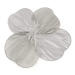 Платина Шапочки и конусы для бусин, латунные, клевер, платина, 44x47x1.5 мм, отверстие : 0.8 мм