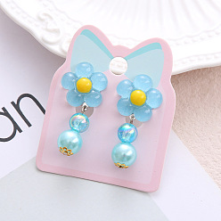 Цветок Клипсы из пластика для детей, платина, цветок, 40x15 мм