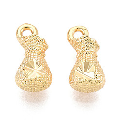 Bag Латунь прелести, долговечный, без никеля , реальный 18 k позолоченный, пакет, 11x5.5x4.5 мм, отверстие : 1.4 мм