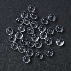 Прозрачный Прозрачные стеклянные бусины, круглые, без отверстия , прозрачные, 4 мм