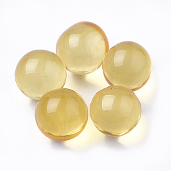 Light Yellow Resin Beads, No Hole/Undrilled, Round, Light Yellow, 5.5~6mm