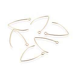 Golden 304 Stainless Steel Earring Hooks, with Horizontal Loop, Golden, 31x20x0.8mm, Hole: 2.3mm, 21 Gauge, Pin: 0.7mm