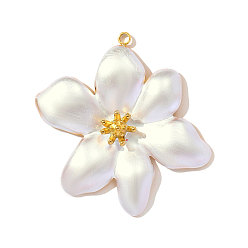 Белый 304 нержавеющей стальной эмали подвески, , ионное покрытие (ip), реальный 18 k позолоченный, белые, 40x40 мм