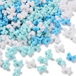 Белый Непрозрачные акриловые бусины, бантом, белые, 7.5x10x5.5 мм, отверстие : 1.6 мм, 2631 шт / 500 г