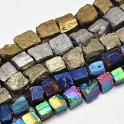 (52) Непрозрачная лаванда Самородков гальваническим натуральный пирит бусы пряди, разноцветные, 9~11 мм, отверстие : 1 мм, около 31~42 шт / нитка, 15 дюйм