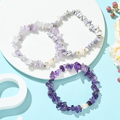 Смешанные камни 3шт. 3 стильные браслеты из натуральных смешанных драгоценных камней и культивированного пресноводного жемчуга, эластичные, для женщин, внутренний диаметр: 2.13 дюйм (5.4 см) 1 шт./стиль