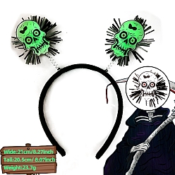 Skull Светящаяся пластиковая лента для волос на тему Хэллоуина, Светящаяся в темноте повязка для волос для вечеринки, череп, 205x210 мм