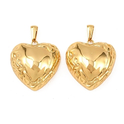 Золотой 304 подвески из нержавеющей стали, шарма сердца, золотые, 28x27x10.5 мм, отверстие : 8x3.5 мм