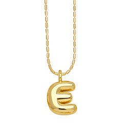 Letter E Messing hängende Halsketten, golden, Buchstabe e, 16.54 Zoll (420 mm), Anhänger: 19~20x6~19 mm