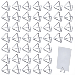 Платина 32шт. мини-железные держатели карточек, симпатичные настольные держатели карт, для свадьбы, стороны, треугольные, платина, 17x23x24~30 мм