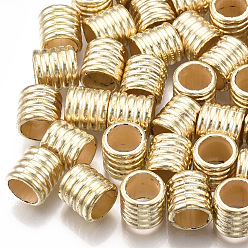 Light Gold CCB пластиковые шарики, бусины с большим отверстием, колонка, золотой свет, 10x10 мм, отверстие : 7 мм