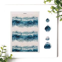 чирок Серьги из полимерной глины, бумага для переноса воды, украшение подвески из глины, водорастворимые наклейки, зелено-синие, 138x95 мм