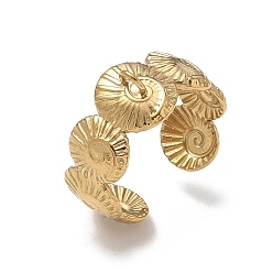 Oro 304 Engaste de anillo abierto para brazalete de acero inoxidable, concha, con bucle, revestimiento de iones (ip), larga duración plateado, dorado, 10 mm, agujero: 2.5x2 mm, 18 mm