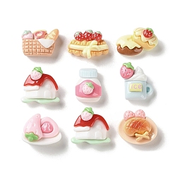 (52) Непрозрачная лаванда Кабошоны из непрозрачной смолы на тему клубники, разнообразные, разноцветные, 13~19x19.5~21x9.5~11 мм