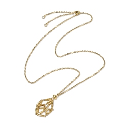 Золотой 304 изготовление ожерелий из нержавеющей стали с цепочкой-кабелем в технике макраме, золотые, 26.14 дюйм (66.4 см)