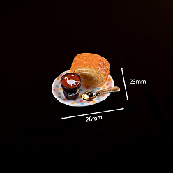 (52) Непрозрачная лаванда Миниатюрные украшения для завтрака из смолы, аксессуары для домашнего кукольного домика с микро-ландшафтом, притворяясь опорными украшениями, разноцветные, 10~18.5x4.5~28x2.5~9 мм, 4 шт / комплект