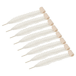 (404) Непрозрачное AB Кислое яблоко 10 пары полиэстеровых шнурков для обуви, цветочный белый, 820x30x0.2 мм