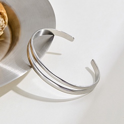 Нержавеющая Сталь Цвет 304 женские браслеты-манжеты из нержавеющей стали, цвет нержавеющей стали, 1/2 дюйм (1.3 см), внутренний диаметр: 2-1/4 дюйм (5.7 см)