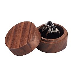 Черный 2-ящики для хранения круглых деревянных колец с прорезями, Деревянный подарочный футляр для обручальных колец с бархатным внутри, для свадьбы, День святого Валентина, чёрные, 5x3.5 см