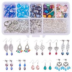 Gemischte Farbe DIY Ohrring machen, Gemischte Farbe, 12x8 mm