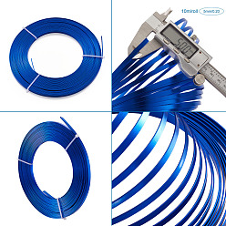 Royal Blue Aluminum Wire, Bendable Metal Craft Wire, Flat Craft Wire, Bezel Strip Wire for Cabochons Jewelry Making, Royal Blue, 5x1mm, about 32.8 Feet(10m)/roll