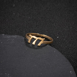 Золотой Номер 201 регулируемые манжетные кольца из нержавеющей стали, золотые, внутренний диаметр: регулируемый