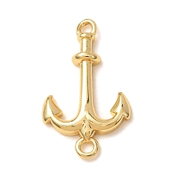 Golden Brass Connector Charms, Anchor Links, Golden, 21x12x2mm, Hole: 1.5mm