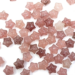 Other Quartz Natural Strawberry Quartz Beads, Star, 10x5mm, 21pcs/set