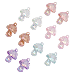 (52) Непрозрачная лаванда 12 шт 6 цвета прозрачные акриловые подвески в виде пузырей, с покрытием AB цвета, гриб, разноцветные, 35x24 мм, 2 шт / цвет