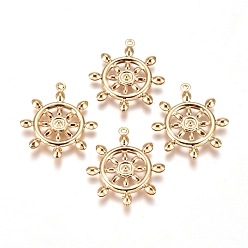 Echt 24 k vergoldet 304 Edelstahl Anhänger, Ruder, echt 24 k vergoldet, 24x21x2 mm, Bohrung: 1 mm