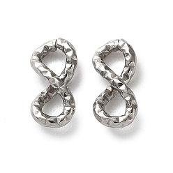 Нержавеющая Сталь Цвет 304 Кольца-связующие бесконечности из текстурированной нержавеющей стали, цвет нержавеющей стали, 11.5x5.5x3.5 мм, отверстие : 2.5x2 мм