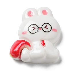 Белый Дым Кабошоны из непрозрачной смолы для изучения темы, школьные принадлежности кролика, рюкзак, серый, 23x21x6 мм