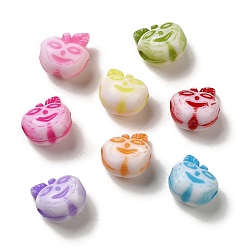 Mixed Color Opaque Acrylic Beads, Craft Style, Apple, Mixed Color, 13.5x13.5x10mm, Hole: 2.7mm, 595pcs/500g