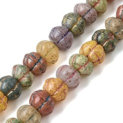 (52) Непрозрачная лаванда Выпечка краска бисер пряди, золотой металл обвитыми, рондель, разноцветные, 6x9.5 мм, отверстие : 1 мм, около 52 шт / нитка, 13.39'' (34 см)