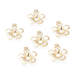 Золотой 304 подвеска из нержавеющей стали с открытой задней рамкой и кабошоном, цветок, золотые, лоток : 1.8 мм, 11x9x1.5 мм, отверстие : 1 мм