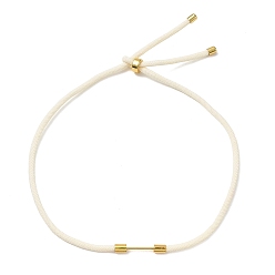 Snow Adjustable Nylon Cord Necklace Making, with Brass Beadable Bar, Golden, Snow, 18.11x0.16 inch(46x0.4cm)