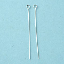 Серебро Ювелирная фурнитура, железный штифт, серебряные, 50x0.7 мм, Около 4400 шт / 1000 г