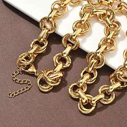 Золотой 304 ожерелья из двух звеньев цепи из нержавеющей стали, ионное покрытие (ip), золотые, 17.87 дюйм (45.4 см)