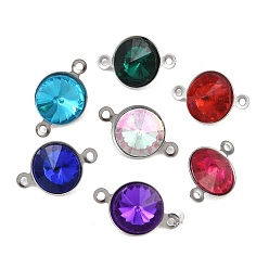 (52) Непрозрачная лаванда Подвески-коннекторы со стеклянным конусом, с 304 установками из нержавеющей стали, цвет нержавеющей стали, разноцветные, 8.5x14.5x5 мм, отверстие : 1 мм