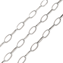 Нержавеющая Сталь Цвет 304 кабельные цепи из нержавеющей стали, пайки, с катушкой, цвет нержавеющей стали, 9.5x4.5x0.8 мм