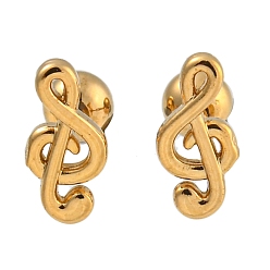 Musical Note 304 серьги из нержавеющей стали для хряща, золотые, музыкальная нота, 9x4.5 мм