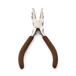 Седло Коричневый 55# стальные вогнутые и круглые плоскогубцы с нескользящими удобными ручками, плоскогубцы, поверхность покрыта никелем, седло коричневый, 14.8x9.4x1.5 см