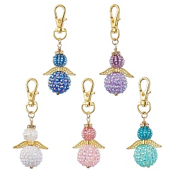 (52) Непрозрачная лаванда Ангел стеклянные бусины кулон украшения, Поворотные застежки-лобстеры из сплава, подвески для украшений сумок, разноцветные, 77 мм