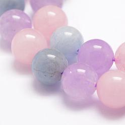 Colorful Natural Aquamarine & Rose Quartz & Amethyst Beads Strands, Round, Colorful, 6~6.5mm, Hole: 1mm, bout 63pcs/strand, 15.3~15.5 inch(39~39.5cm)