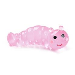 Ярко-Розовый Светящийся орнамент в виде червяка из смолы, светится в темноте, микроландшафтное украшение сада, ярко-розовый, 15x35.5x13 мм