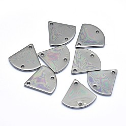 Gunmetal Brass Links connectors, Lead Free & Cadmium Free & Nickel Free, Triangle, Gunmetal, 12.5x13x1mm, Hole: 1mm