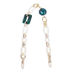 Creamy White Resin Bag Strap Handles, with Iron Swivel Clasps, for Bag Straps Replacement Accessories, Creamy White, 16-7/8 inch(43cm), Ring: 2cm, Link: 2cm wide, Bead: 2.5cm, Rectangle: 3cm wide