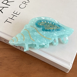 Turquoise Cellulose Acetate Claw Hair Clips, Shell, Turquoise, 120x50mm